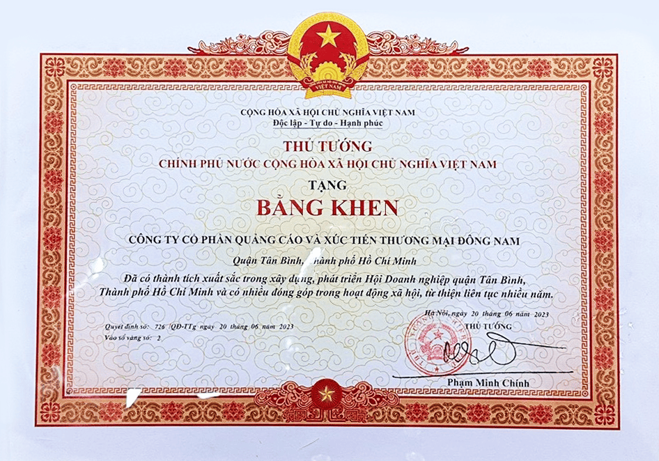 Bằng khen của Thủ tướng Chính phủ 